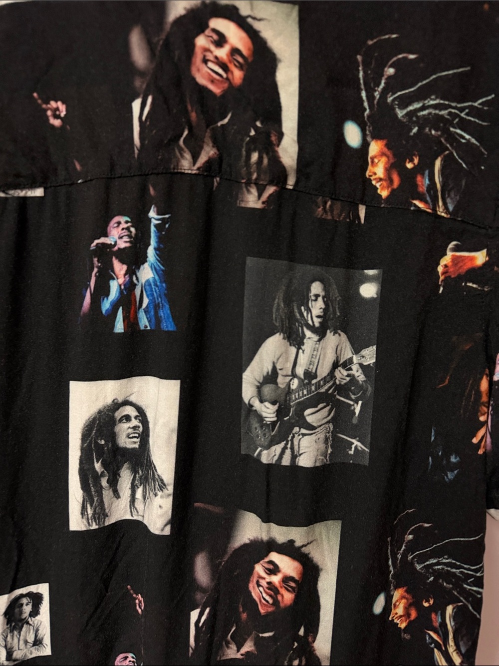 Divided Black Bob Marley Graphic Short-Sleeve Button-Up Shirt - Picture 3 of 6